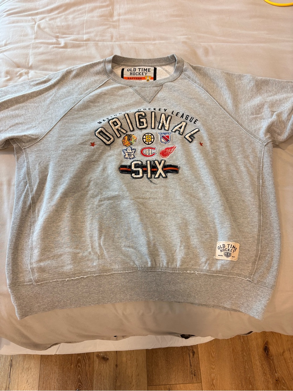 Old Time Hockey Original Six Crewneck Sweater - Gray
